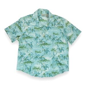 L.L. Bean Women's Hawaiian Shirt Aloha Island Multicolor Short Sleeve Medium